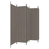 5-Panel Room Divider Anthracite 250x200 cm Fabric - Front View