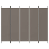 5-Panel Room Divider Anthracite 250x200 cm Fabric - Side View