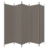 5-Panel Room Divider Anthracite 250x200 cm Fabric