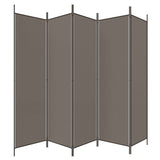 5-Panel Room Divider Anthracite 250x200 cm Fabric - 45-Degree Angle