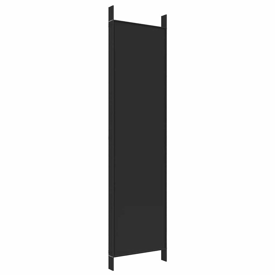 5-Panel Room Divider Black 250x200 cm Fabric