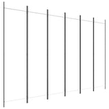 6-Panel Room Divider White 300x200 cm Fabric