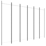 6-Panel Room Divider White 300x200 cm Fabric - Front View