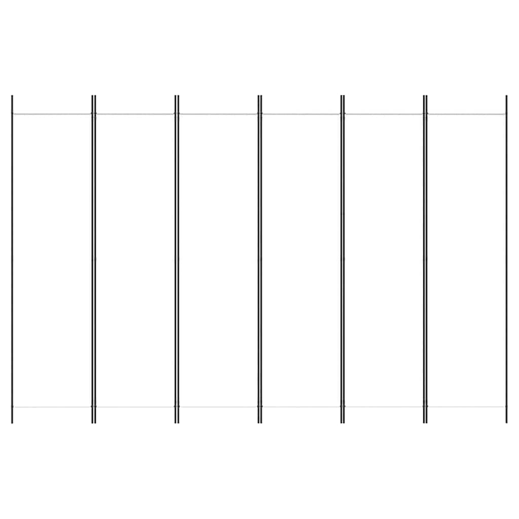 6-Panel Room Divider White 300x200 cm Fabric