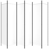 6-Panel Room Divider White 300x200 cm Fabric - Top-Down View