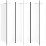 6-Panel Room Divider White 300x200 cm Fabric