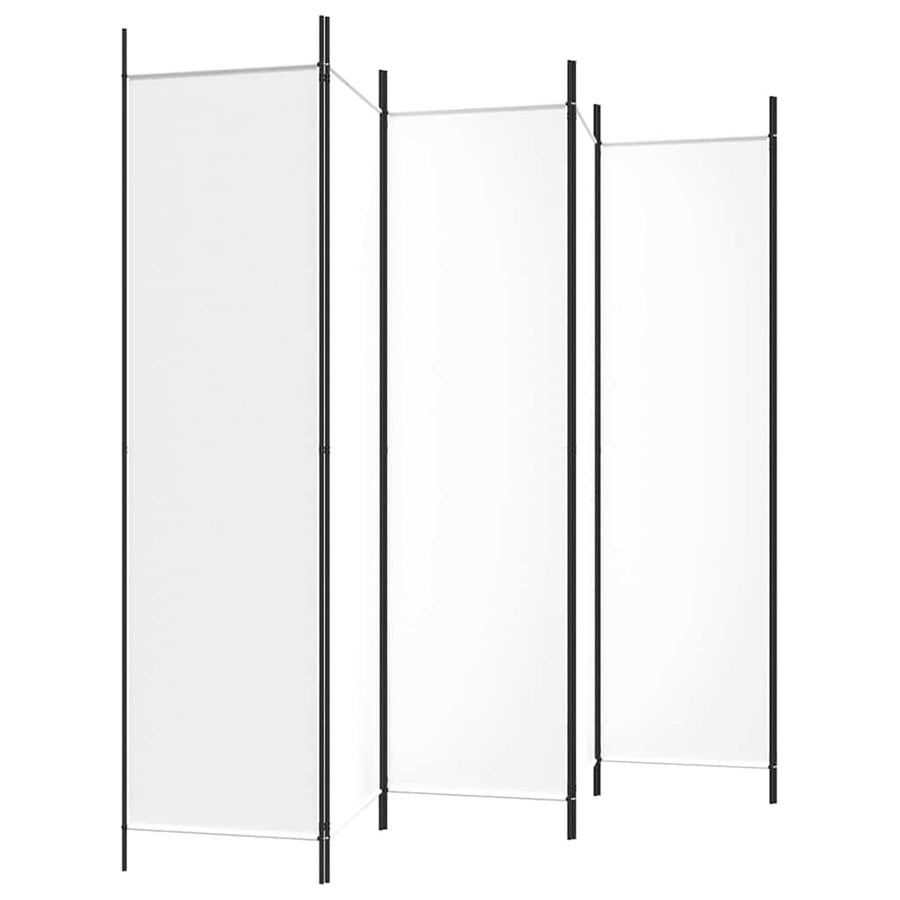 6-Panel Room Divider White 300x200 cm Fabric