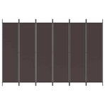 6-Panel Room Divider Brown 300x200 cm Fabric