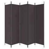 6-Panel Room Divider Brown 300x200 cm Fabric