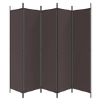 6-Panel Room Divider Brown 300x200 cm Fabric