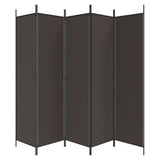 6-Panel Room Divider Brown 300x200 cm Fabric - Top-Down View