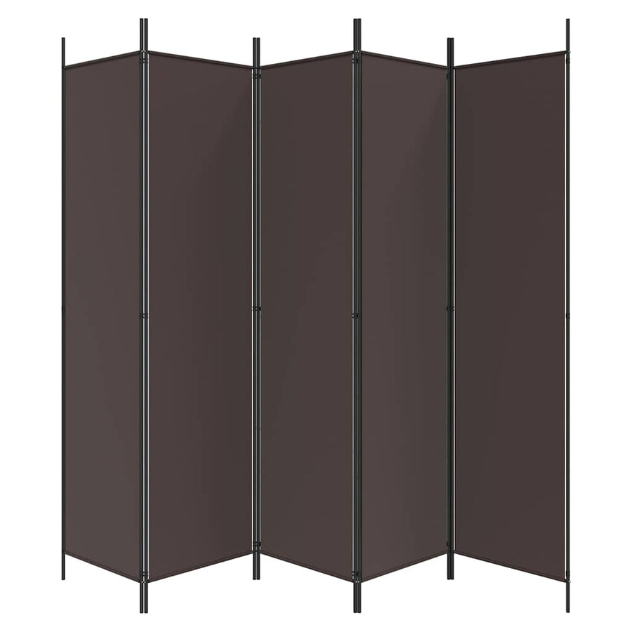 6-Panel Room Divider Brown 300x200 cm Fabric