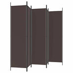 6-Panel Room Divider Brown 300x200 cm Fabric