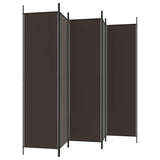 6-Panel Room Divider Brown 300x200 cm Fabric - 45-Degree Angle