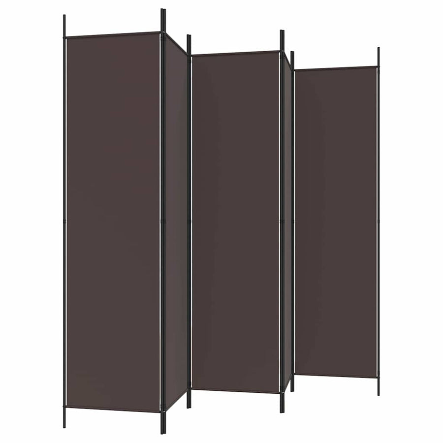 6-Panel Room Divider Brown 300x200 cm Fabric