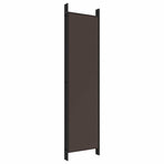 6-Panel Room Divider Brown 300x200 cm Fabric
