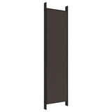 6-Panel Room Divider Brown 300x200 cm Fabric - Rear View