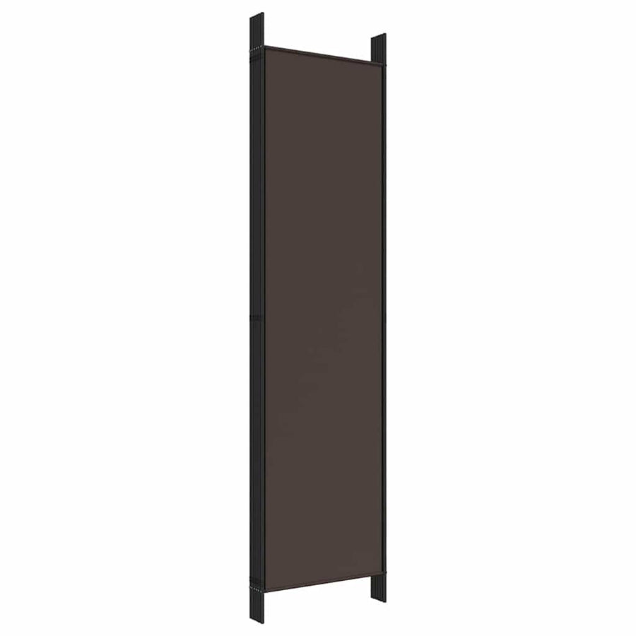 6-Panel Room Divider Brown 300x200 cm Fabric