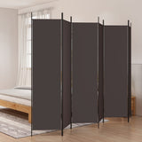 6-Panel Room Divider Brown 300x200 cm Fabric