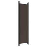 6-Panel Room Divider Brown 300x200 cm Fabric - 45-Degree Angle
