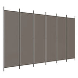 6-Panel Room Divider Anthracite 300x200 cm Fabric - Front View