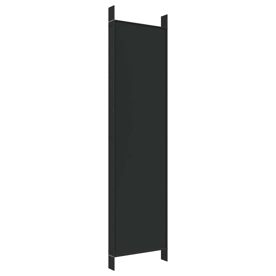 6-Panel Room Divider Black 300x200 cm Fabric