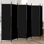 6-Panel Room Divider Black 300x200 cm Fabric