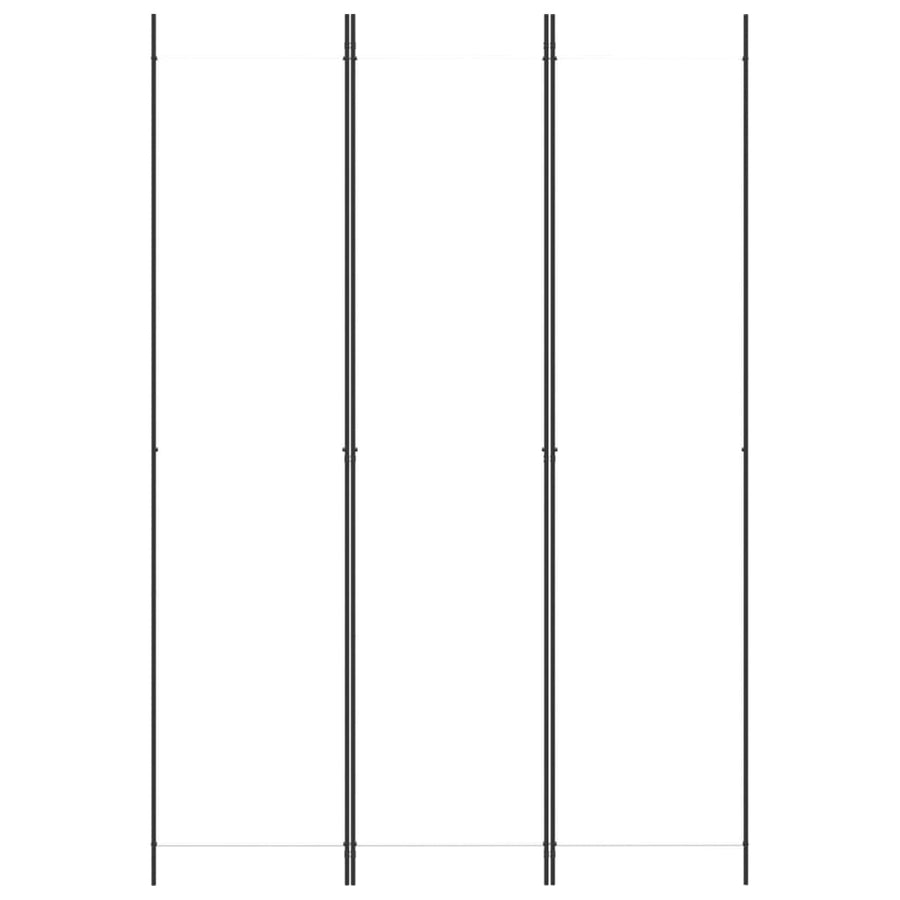 3-Panel Room Divider White 150x220 cm Fabric