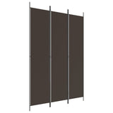3-Panel Room Divider Brown 150x220 cm Fabric
