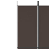 3-Panel Room Divider Brown 150x220 cm Fabric - Close-Up Angle