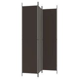 3-Panel Room Divider Brown 150x220 cm Fabric - Top-Down View