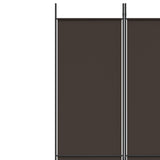 3-Panel Room Divider Brown 150x220 cm Fabric - Close-Up Angle
