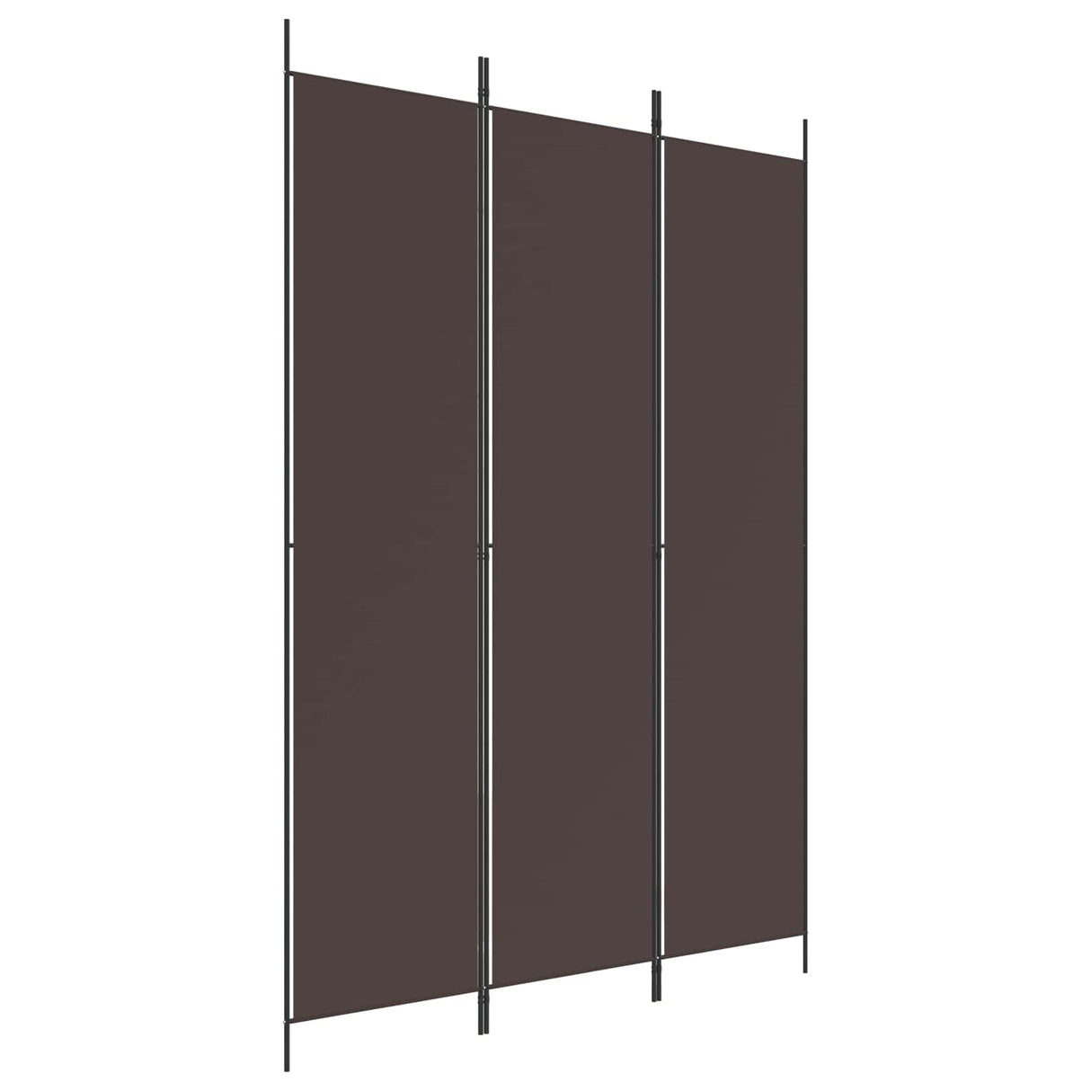 3-Panel Room Divider Brown 150x220 cm Fabric