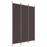 3-Panel Room Divider Brown 150x220 cm Fabric - Front View