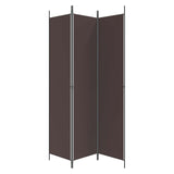 3-Panel Room Divider Brown 150x220 cm Fabric - Side View