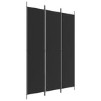 3-Panel Room Divider Black 150x220 cm Fabric