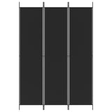 3-Panel Room Divider Black 150x220 cm Fabric