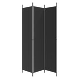3-Panel Room Divider Black 150x220 cm Fabric