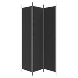 3-Panel Room Divider Black 150x220 cm Fabric - Top-Down View