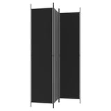 3-Panel Room Divider Black 150x220 cm Fabric - 45-Degree Angle