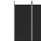 3-Panel Room Divider Black 150x220 cm Fabric - Close-Up Angle