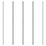 4-Panel Room Divider White 200x220 cm Fabric - Side View