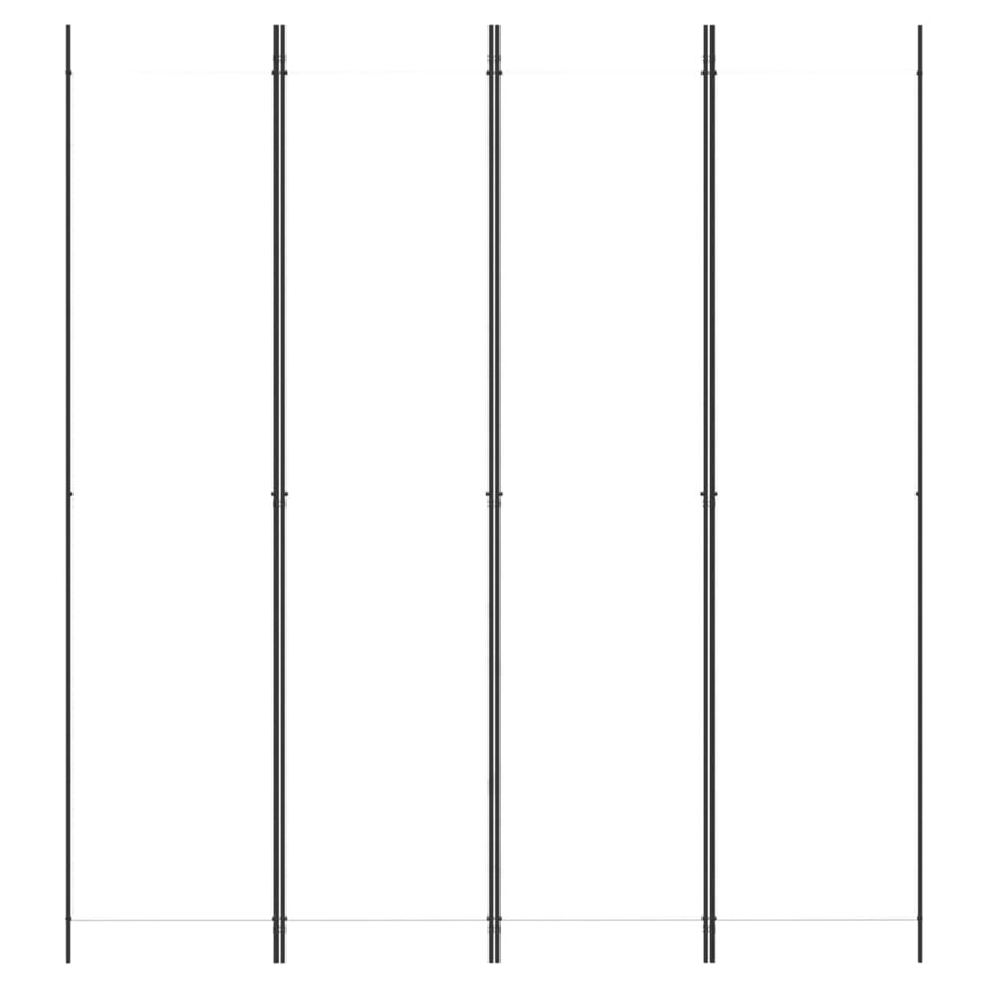 4-Panel Room Divider White 200x220 cm Fabric