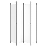 4-Panel Room Divider White 200x220 cm Fabric - Top-Down View