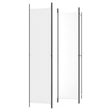 4-Panel Room Divider White 200x220 cm Fabric