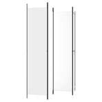 4-Panel Room Divider White 200x220 cm Fabric