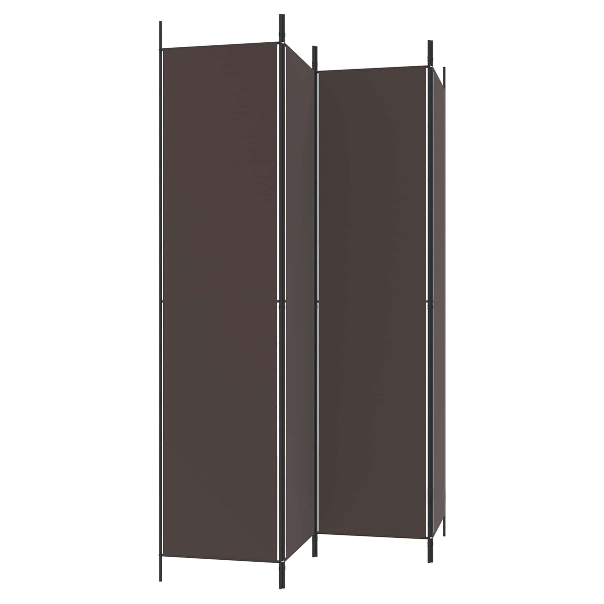 4-Panel Room Divider Brown 200x220 cm Fabric