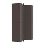 4-Panel Room Divider Brown 200x220 cm Fabric - Top-Down View