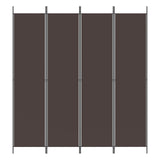 4-Panel Room Divider Brown 200x220 cm Fabric