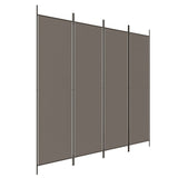 4-Panel Room Divider Anthracite 200x220 cm Fabric - Front View